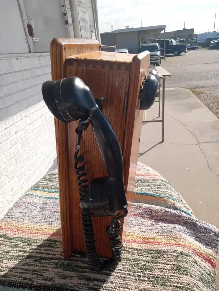 Antique Oak Wall Phone