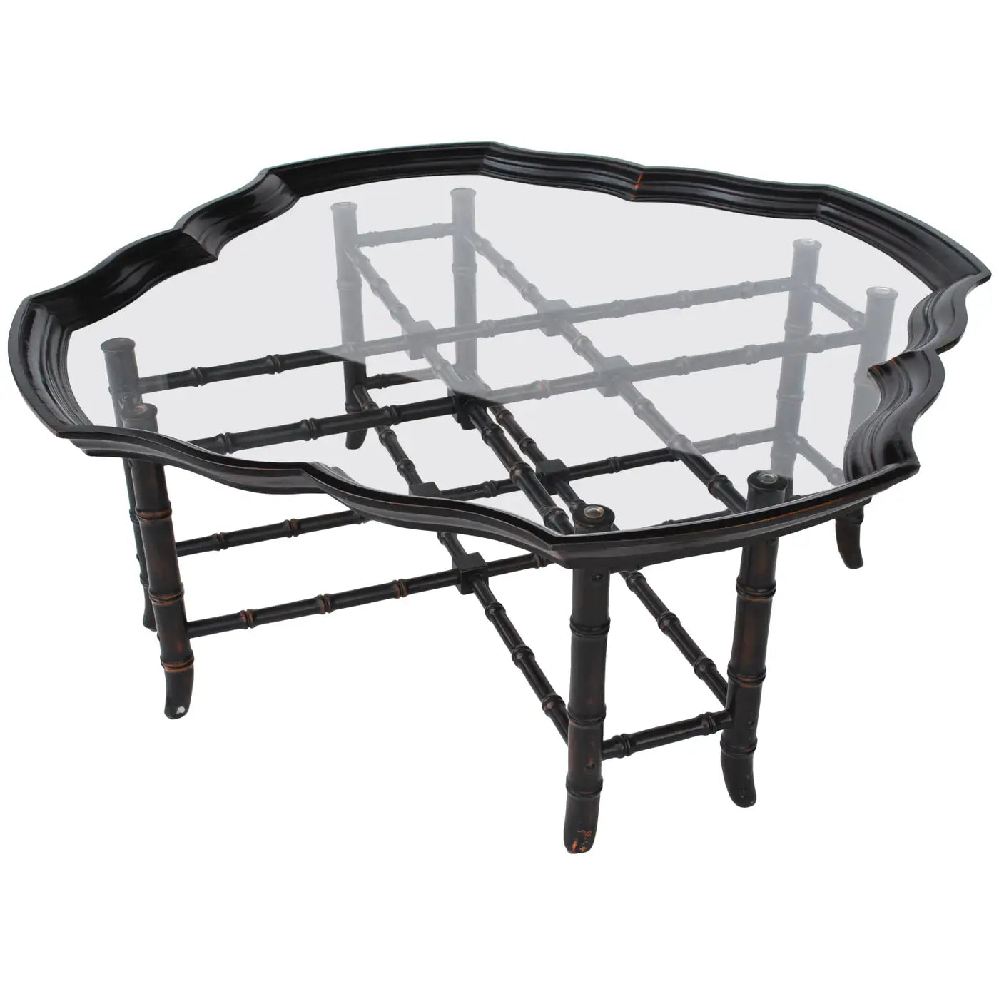 Mid century modern faux bamboo square coffee table