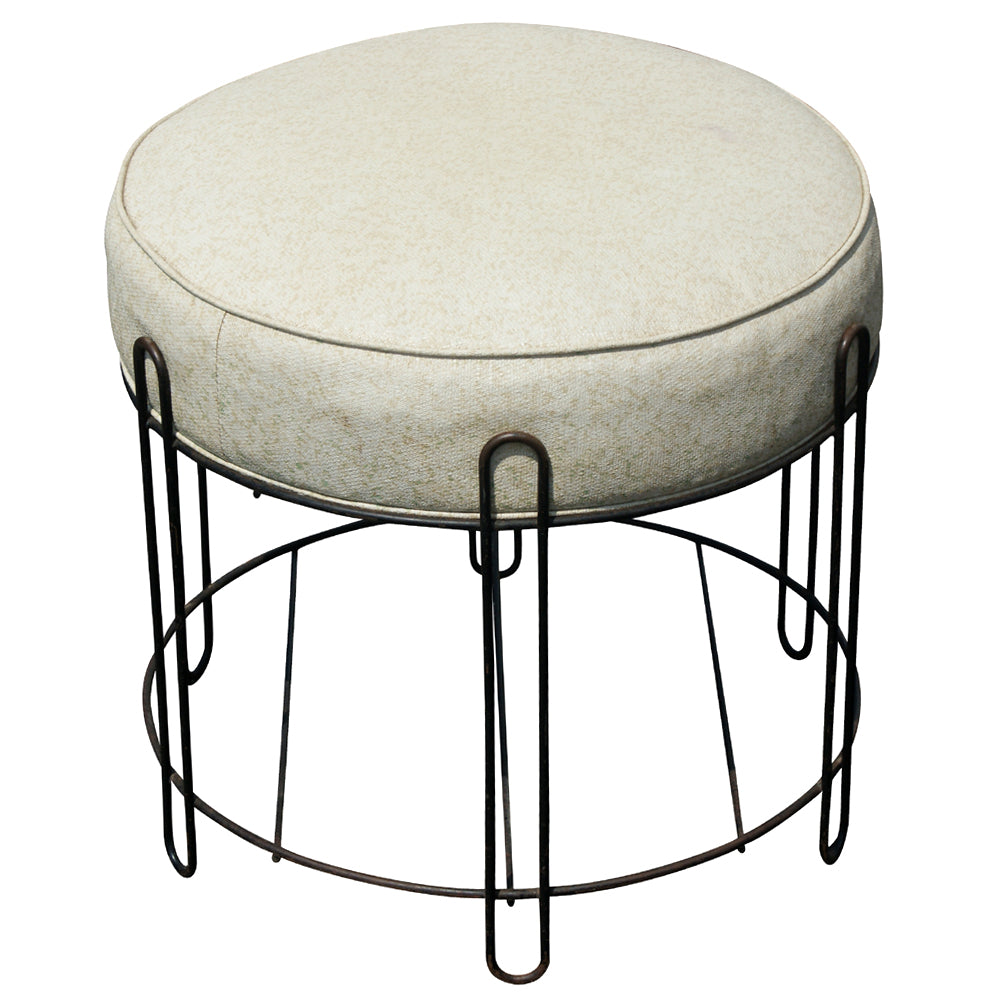 1950s puff iron frame stool ottoman Metro Retro Furniture