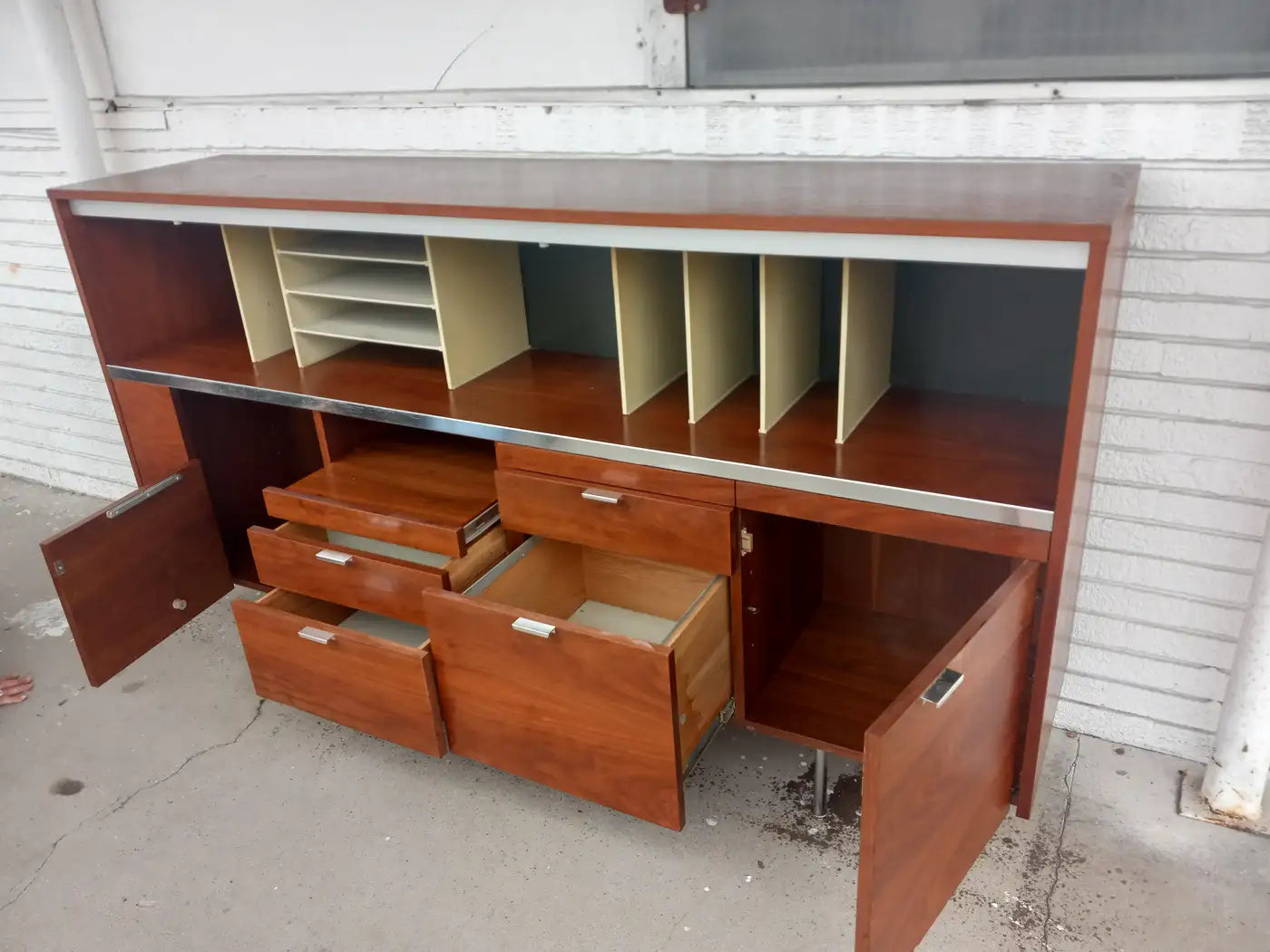 Mid century modern Herman Miller desk and credenza.