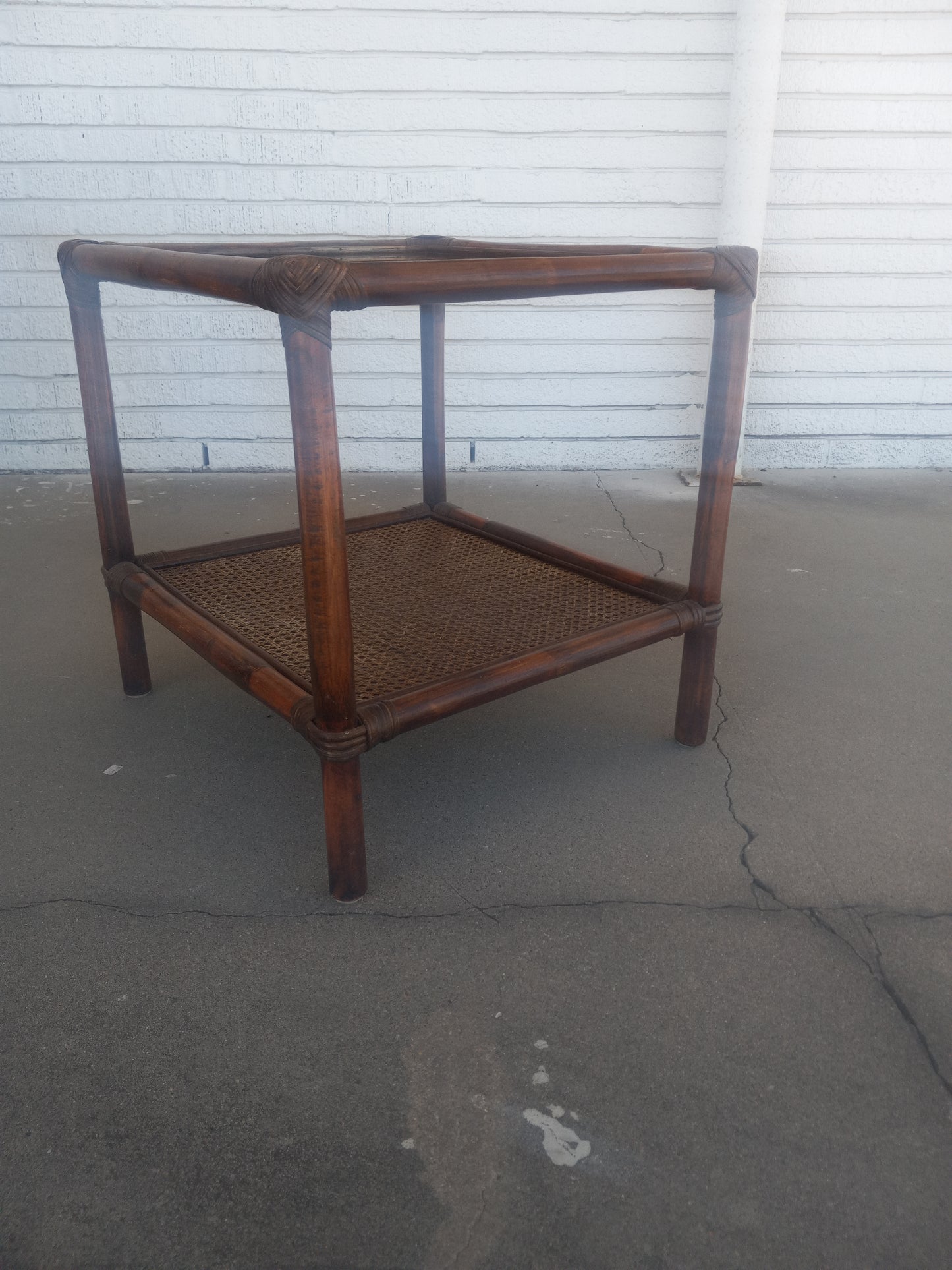 Glass top bamboo table for living room decor