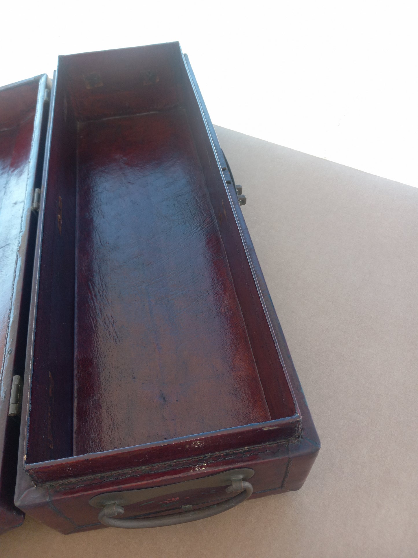 Asian inspired jewelry box with gold painted details