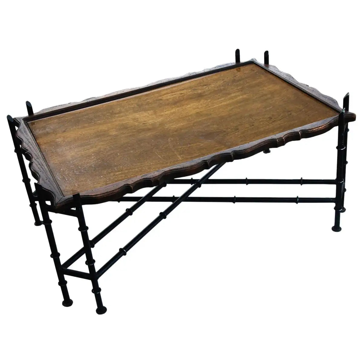 Chinese Chippendale bamboo style coffee table with elegant detailing