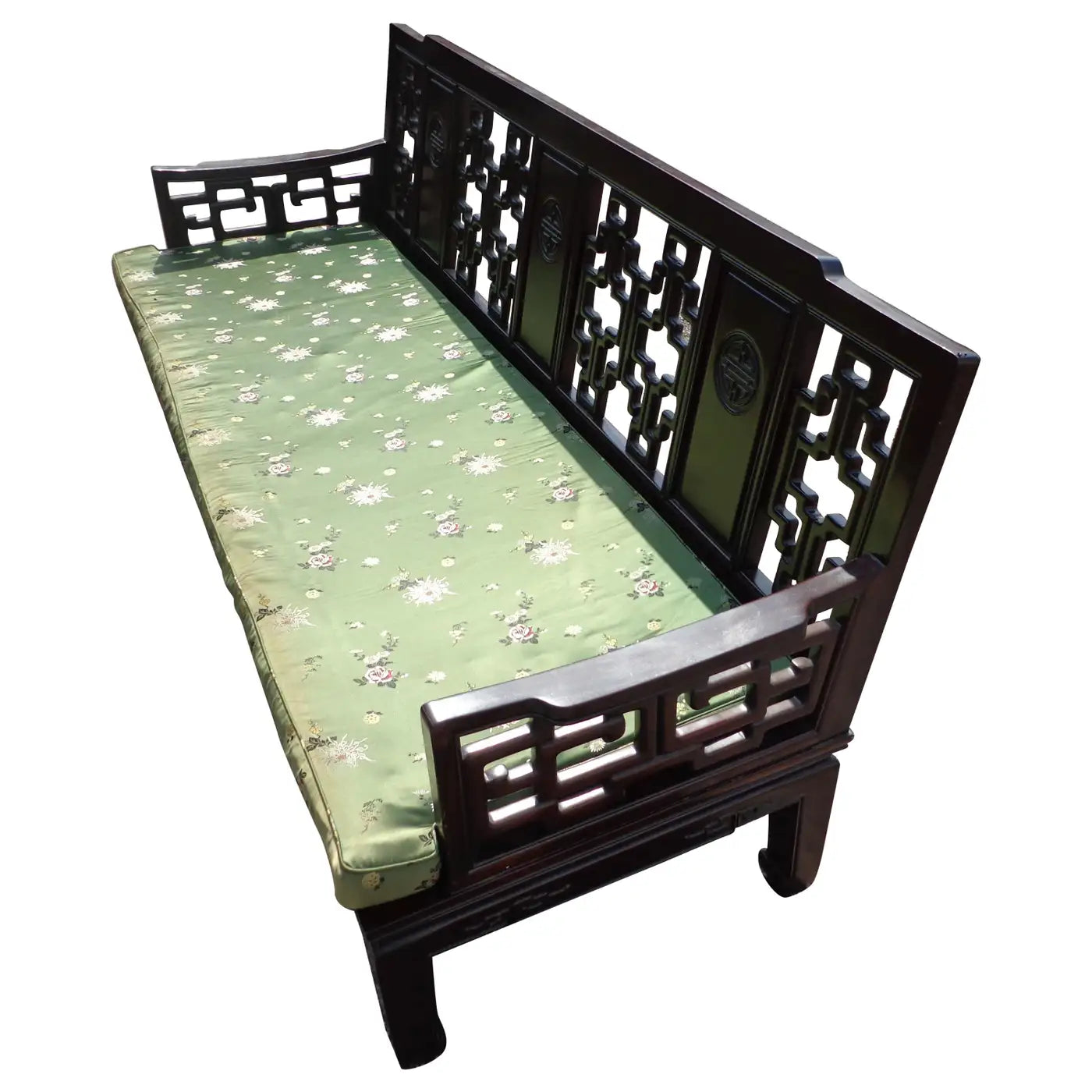 Ming style rosewood sofa with carved details