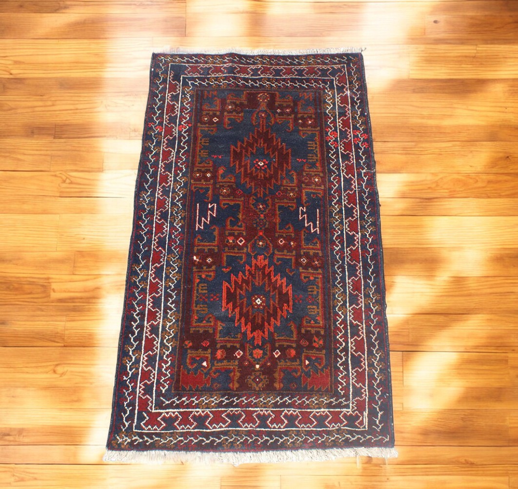 3x6 hand knotted Afgan Balouchi rug
