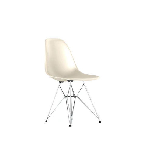 Classic Eames White Molded Fiberglass Side Chair