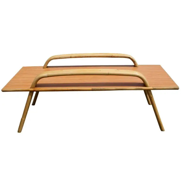 Vintage Paul Frankl Style Bamboo Art Deco Coffee Table