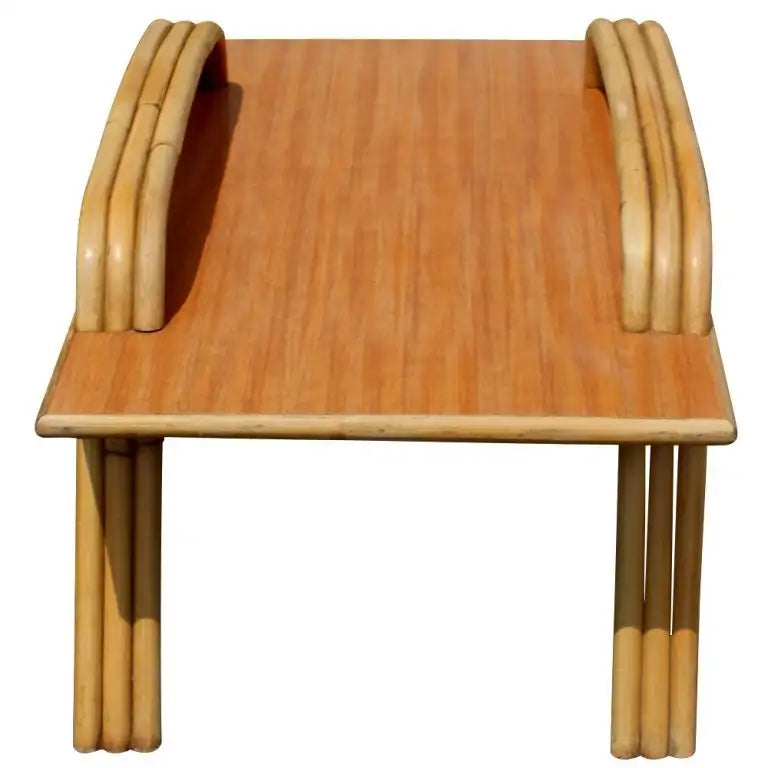 Vintage Paul Frankl Style Bamboo Art Deco Coffee Table