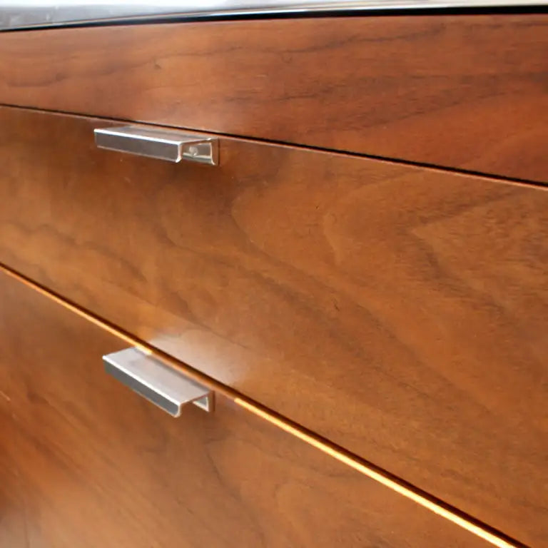 Vintage walnut desk and credenza by Herman Miller.