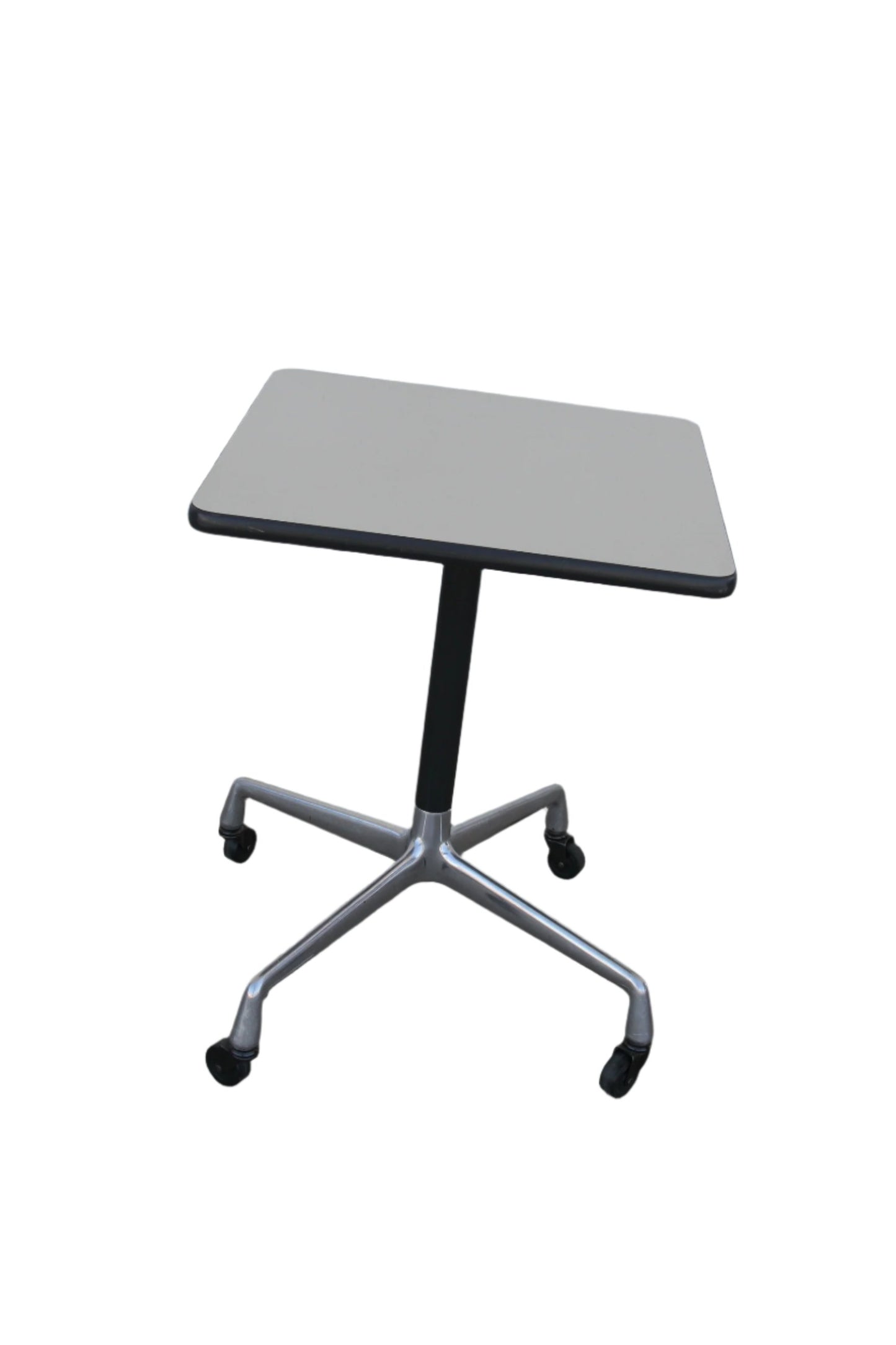 Square Eames table with casters