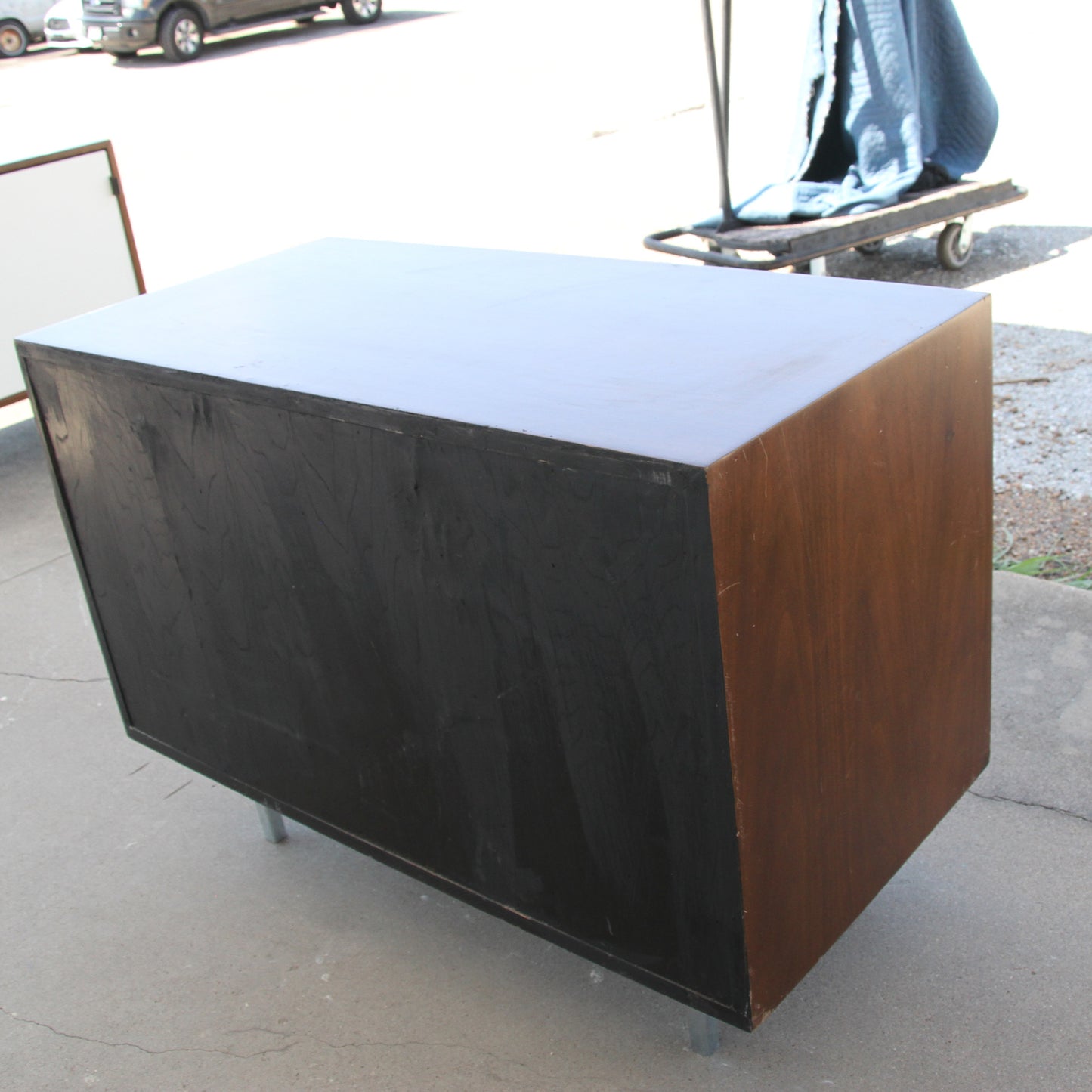 Stylish Knoll credenza with leather top and hardware