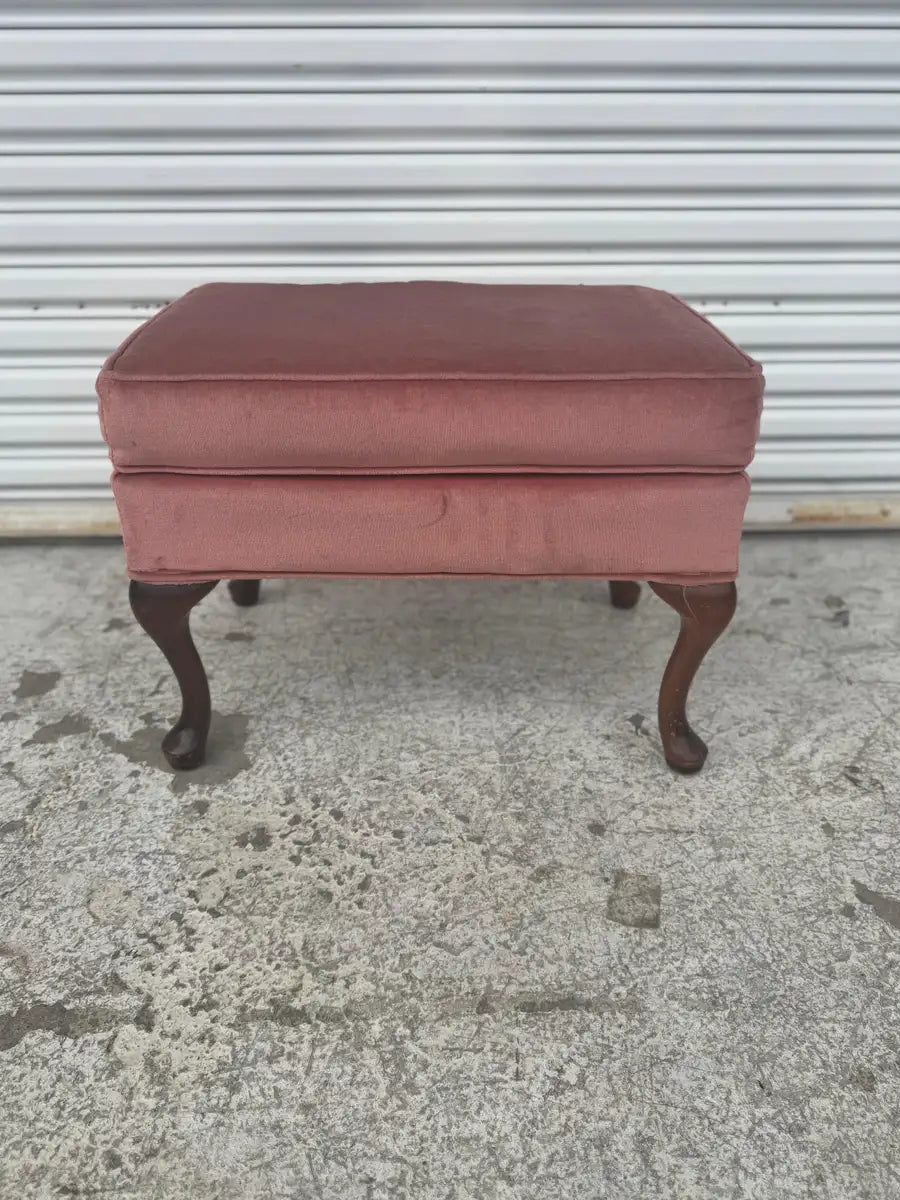 Classic Queen Anne ottoman with cabriole legs