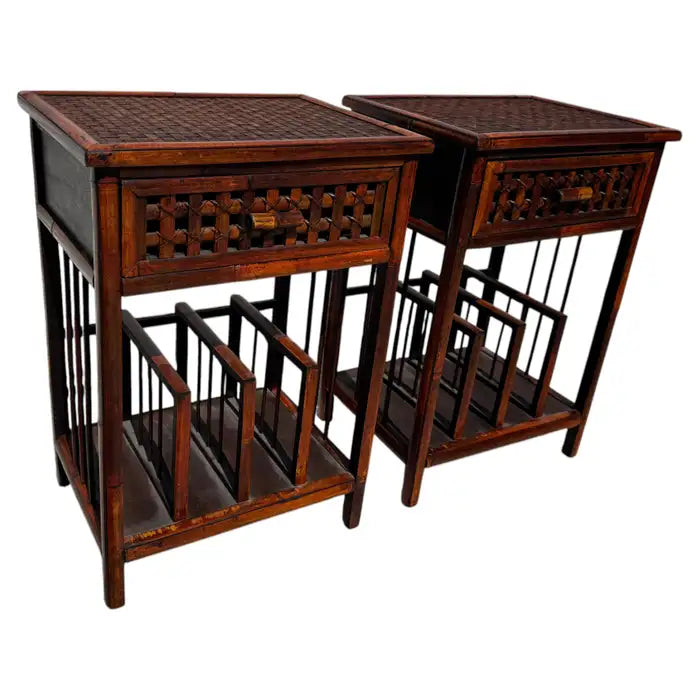 compact end table with drawer and storage rack