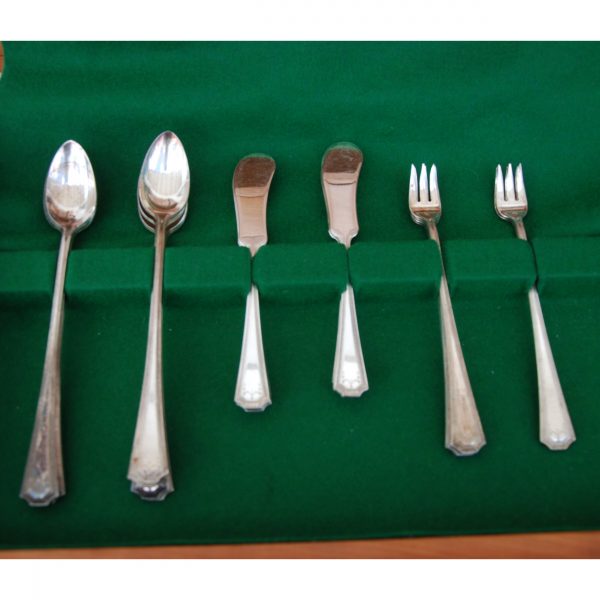 Elegant silverware in storage case