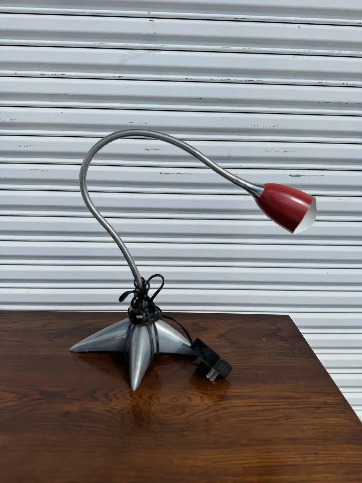 Designer table lamp with red shade Metro Retro Furniture
