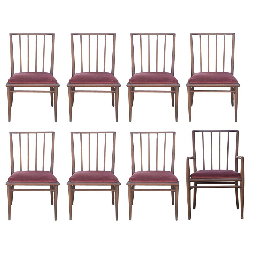 Classic Robsjohn Gibbings slat back side chair elegant design.