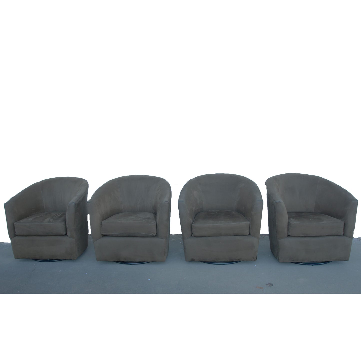 Grey ultrasuede swivel lounge chairs Furniture of America