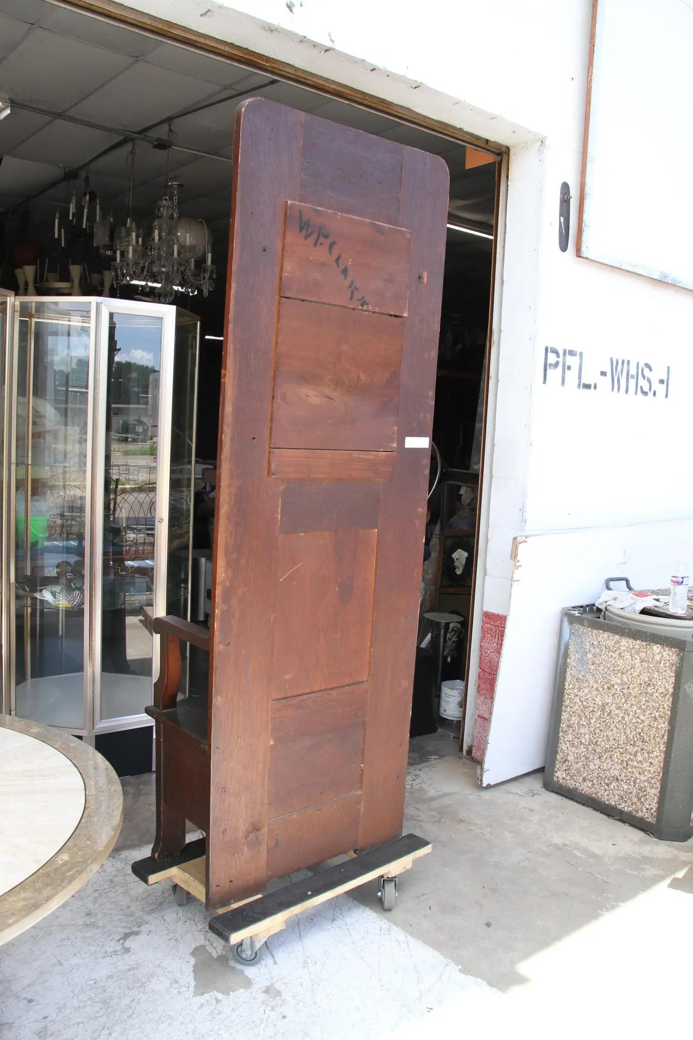 Antique oak entryway storage furniture