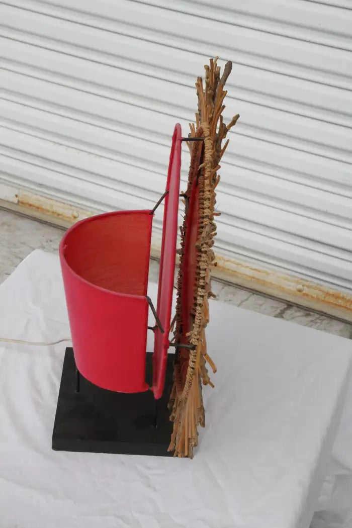 Artistic bamboo lamp with intricate craftsmanship