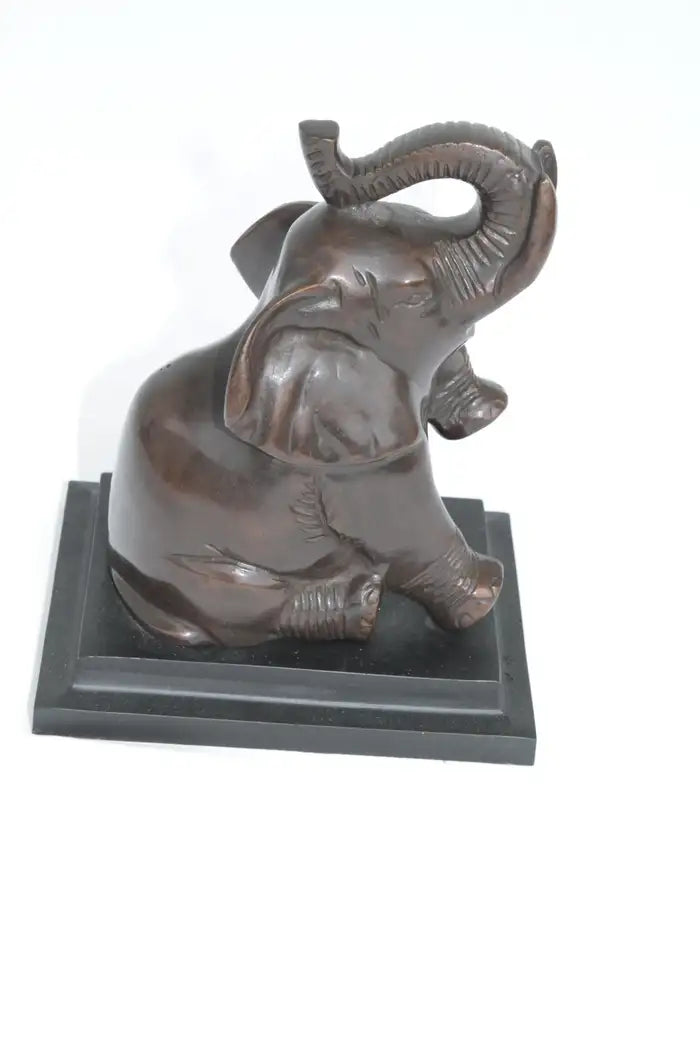 Vtg Pair of Bronze Metal ART DECO Baby Elephant Book Ends