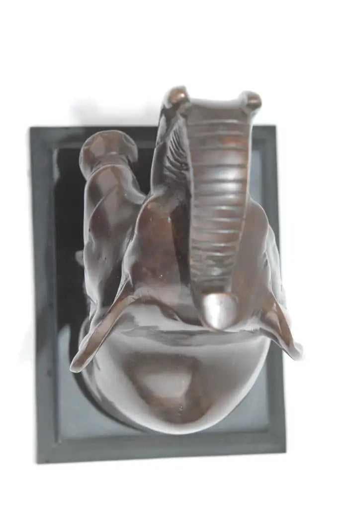 Vtg Pair of Bronze Metal ART DECO Baby Elephant Book Ends
