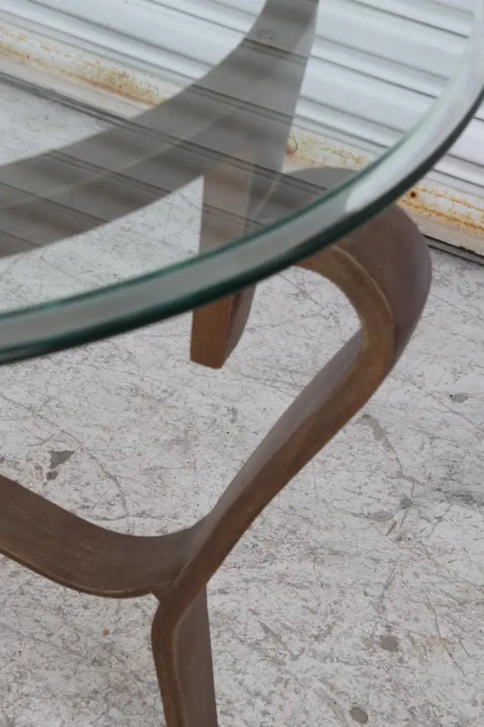 Wrought Iron Round Coffee Table with Glass Top