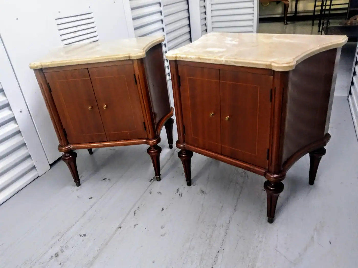 Classic marble top bedside cabinets