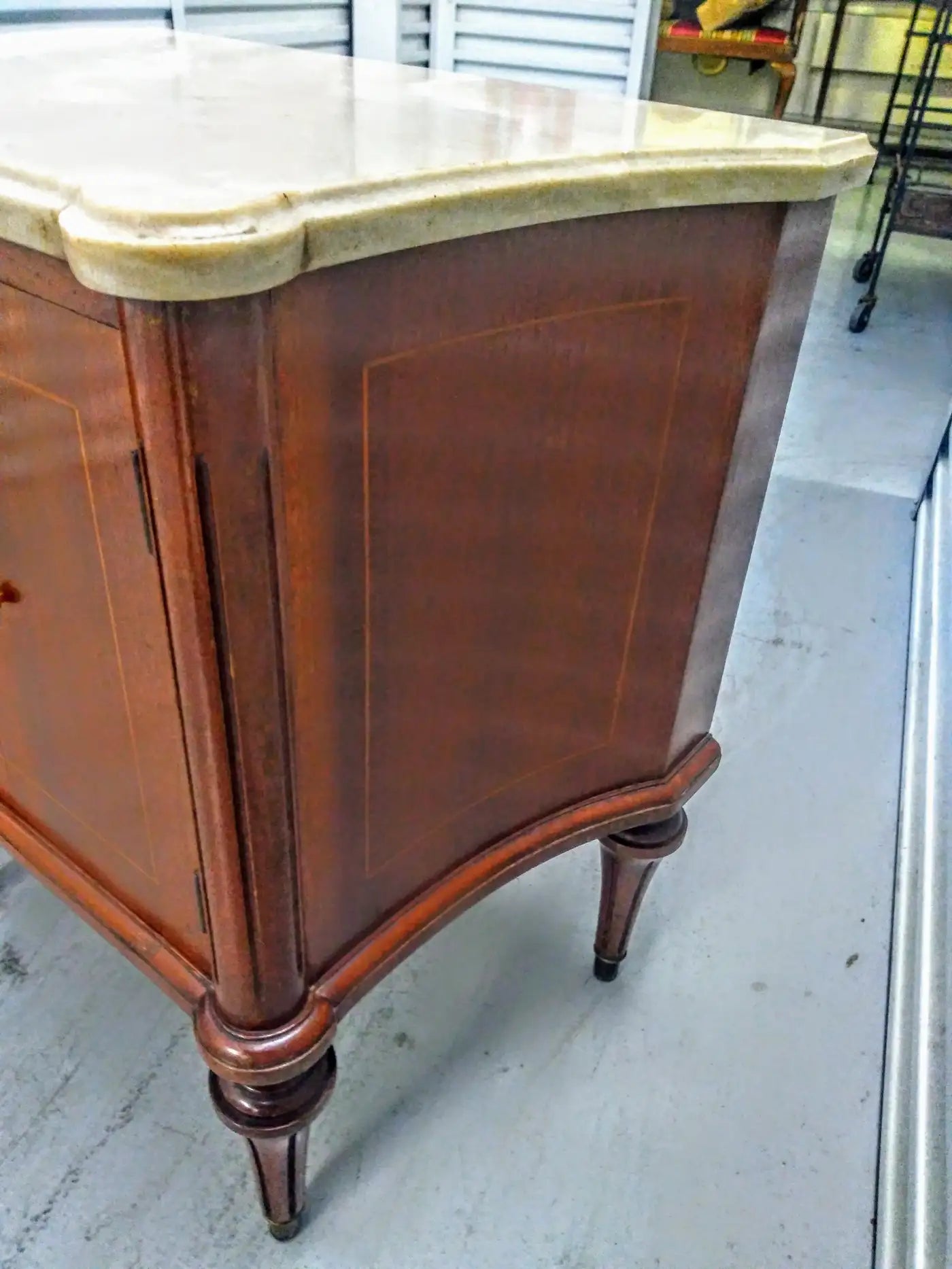 Antique style marble top commodes