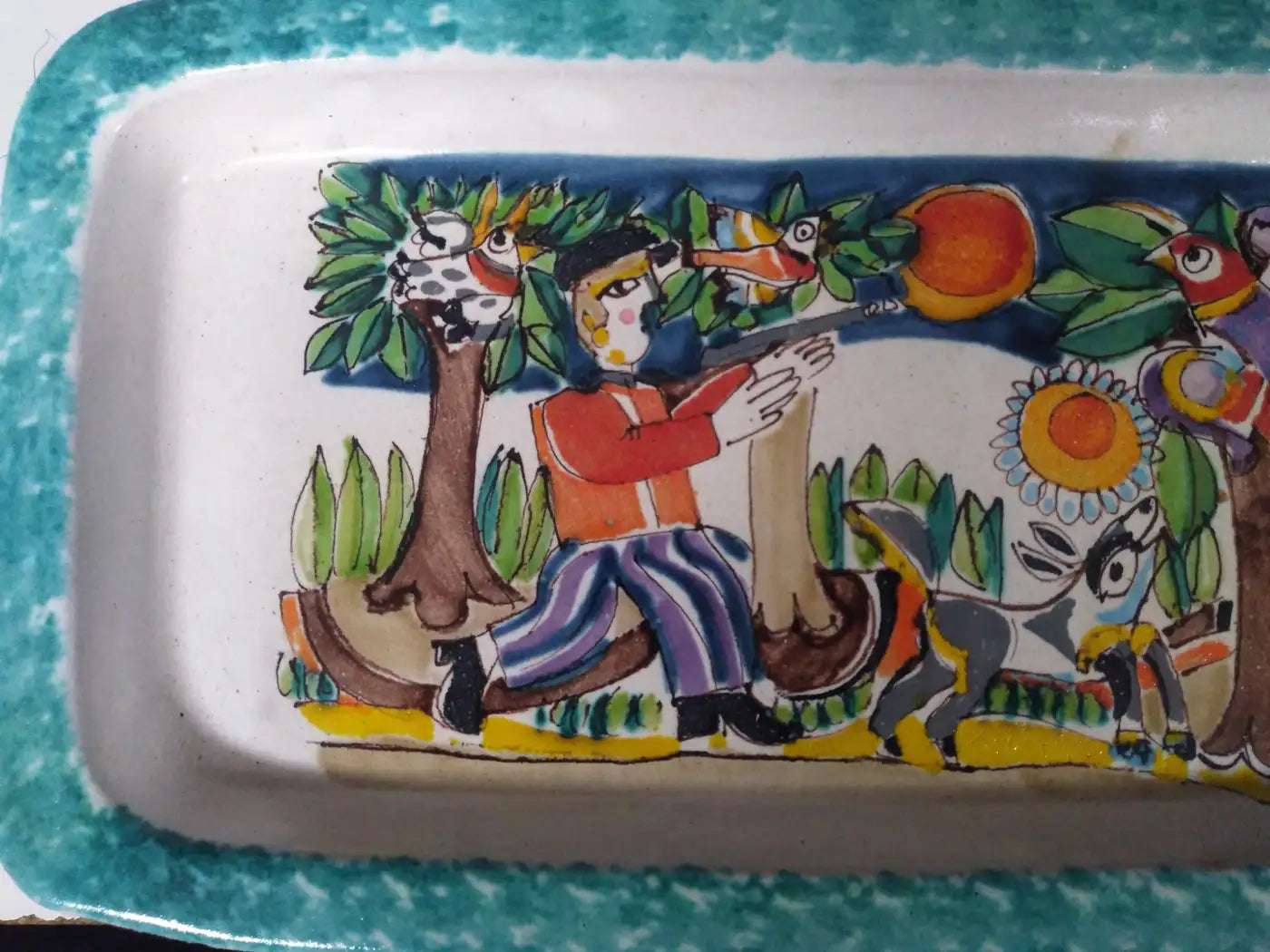 Colorful Italian pottery platter by De Simone