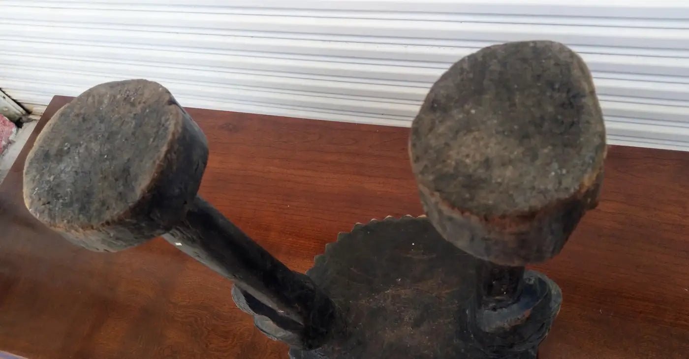 African stool with traditional carvings