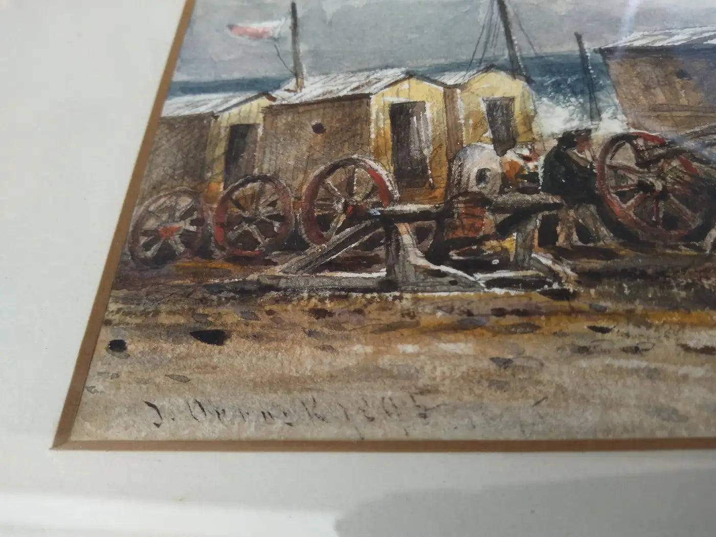 Antique watercolor scene by James Orrock