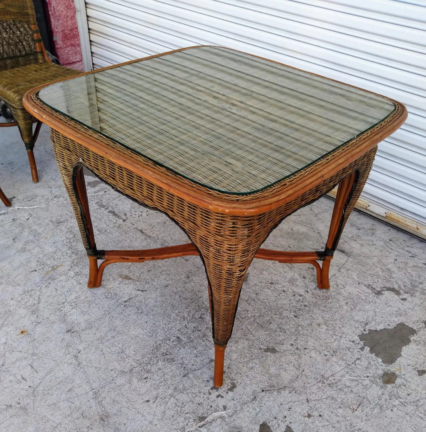 Eco-friendly bamboo dining set with rattan accents