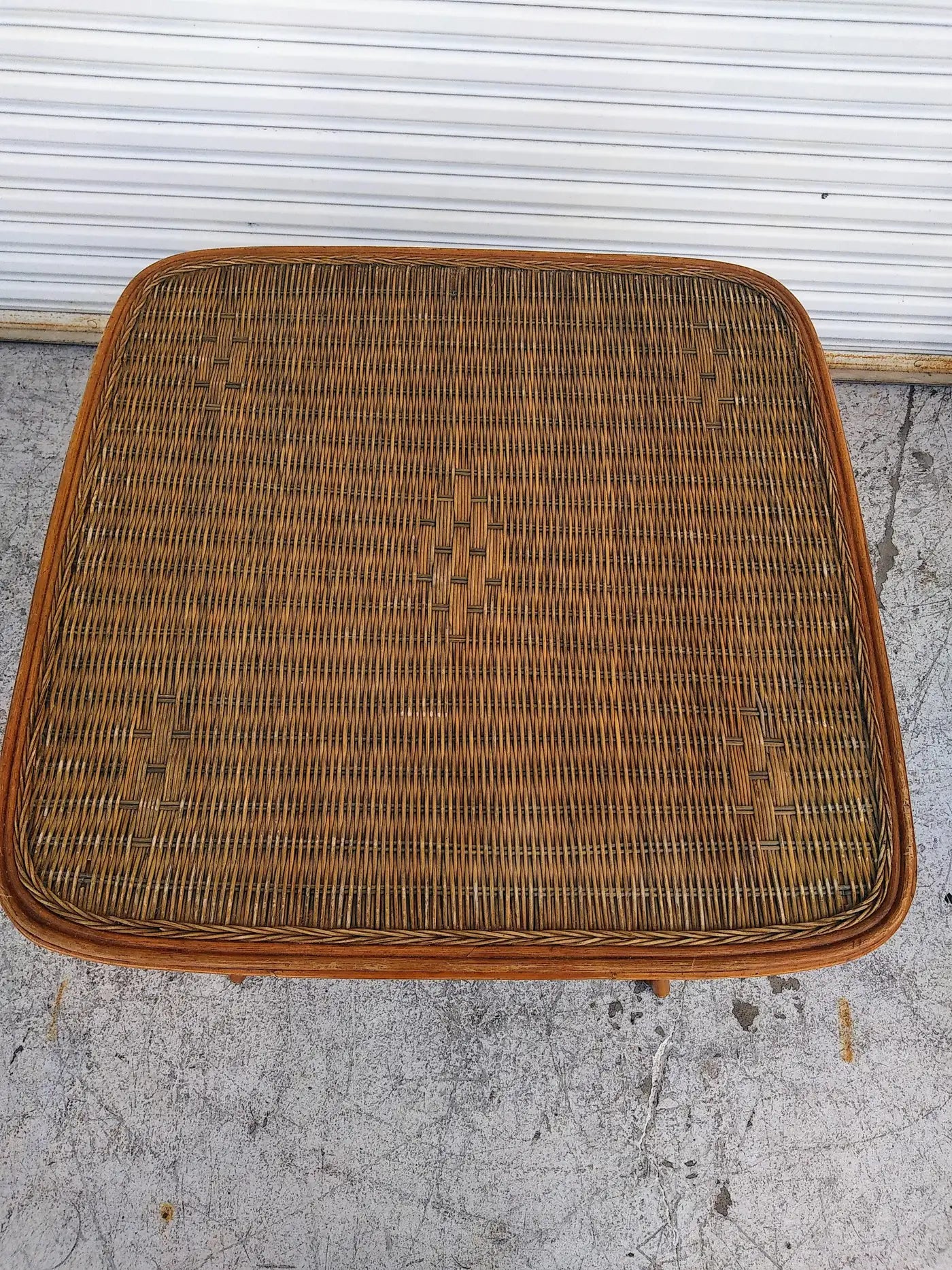 Rattan dining table with bamboo frame and chairs