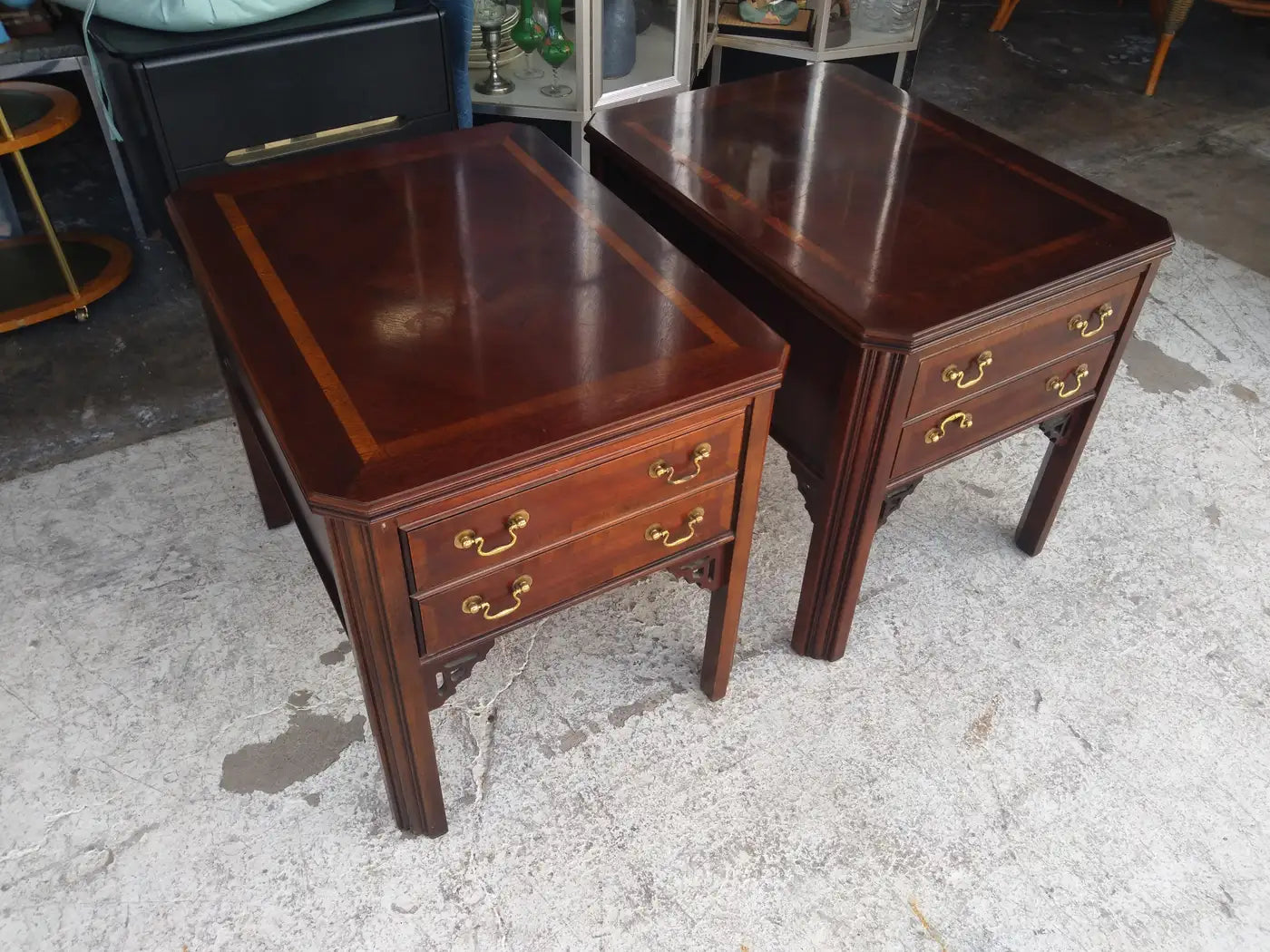 Vintage Chippendale side table by Lane