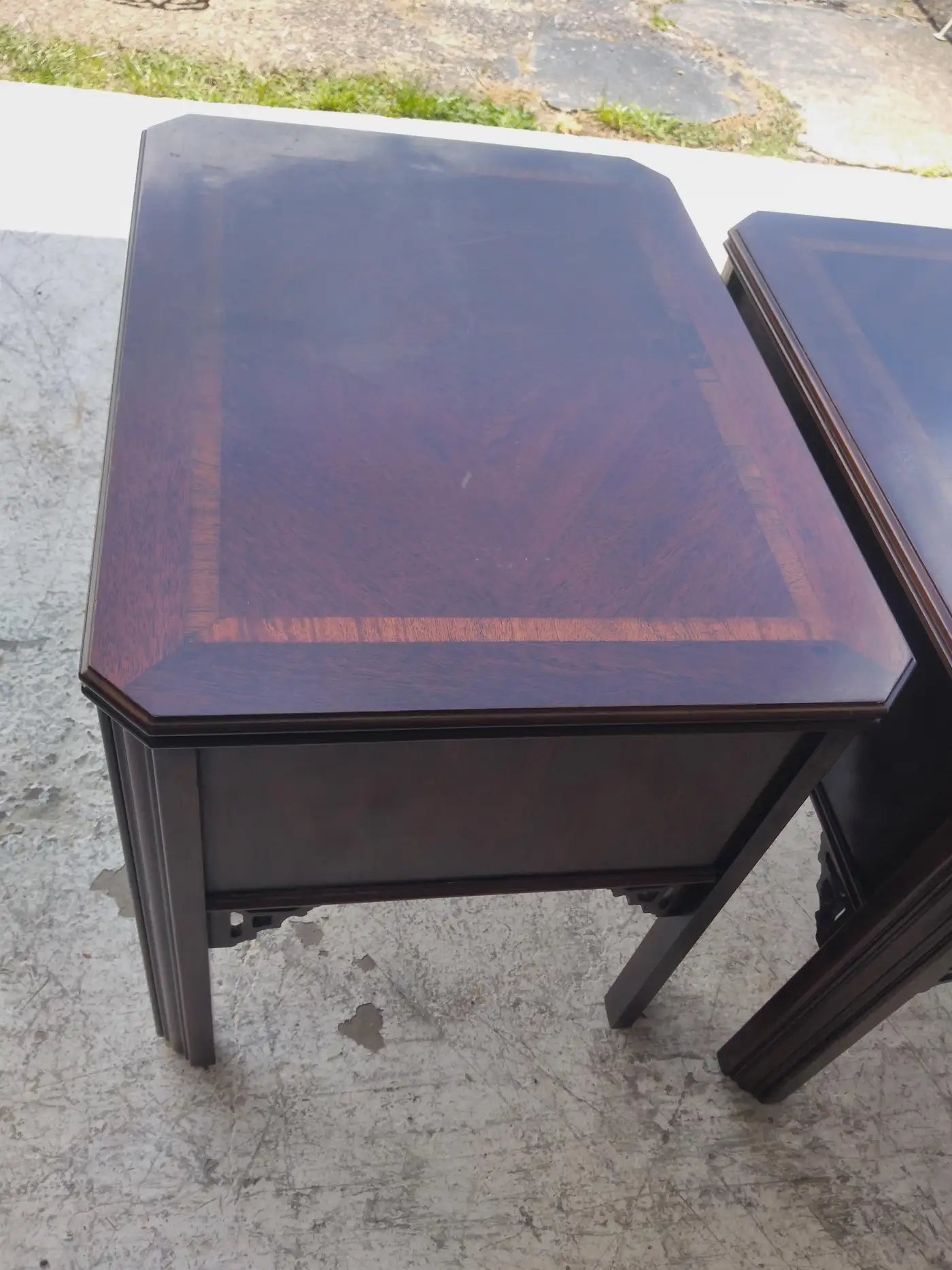 Lane Chippendale table in vintage room setting