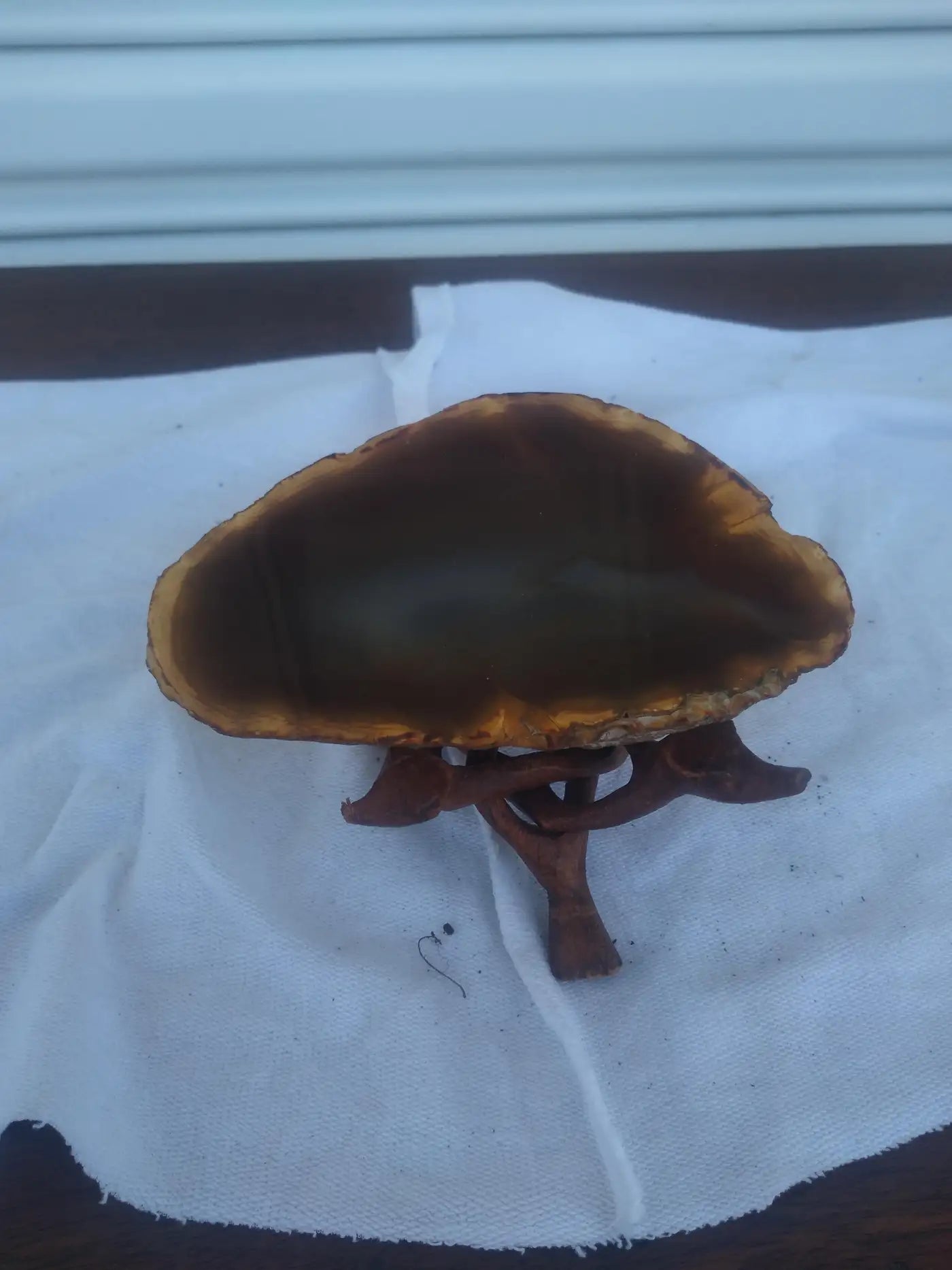 Brown agate geode crystal home decor