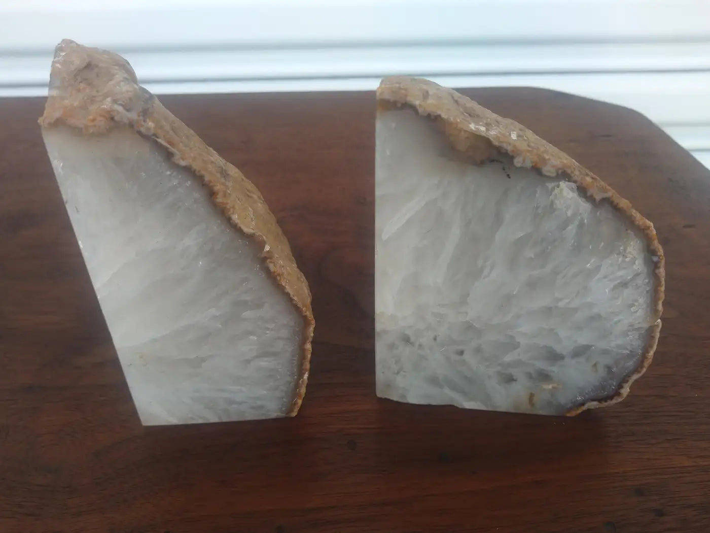 Decorative agate geode bookends for home decor