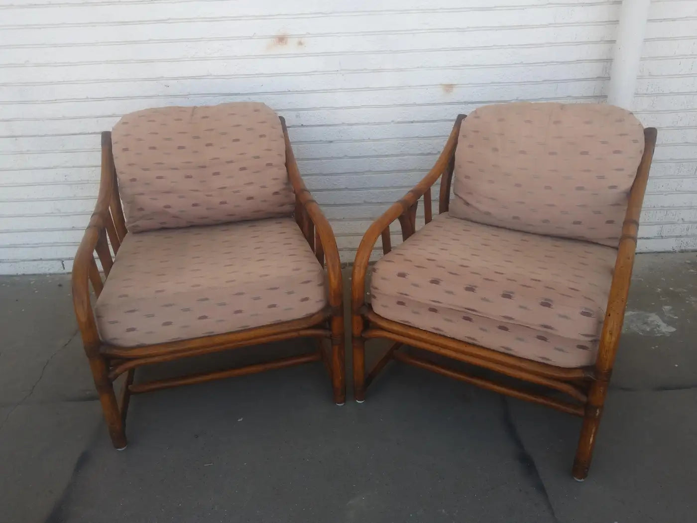 Boho chic seating with Ficks Reed bamboo lounge chairs