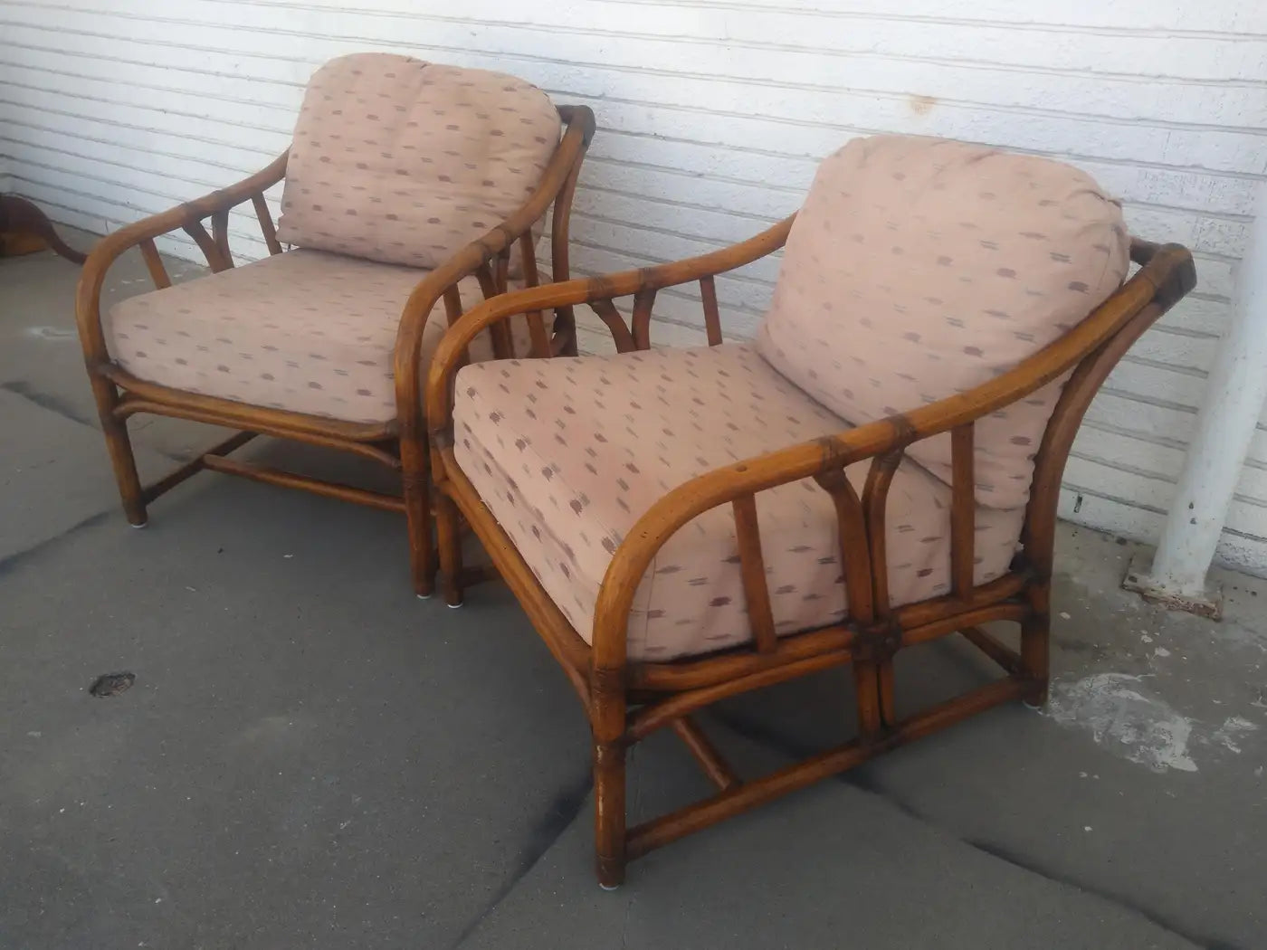 Ficks Reed rare bamboo lounge chairs for bohemian living
