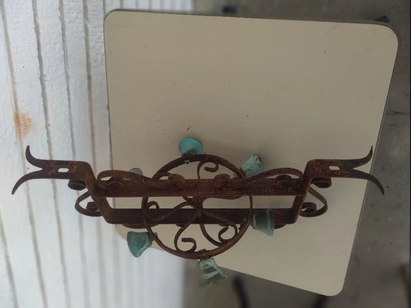 Decorative antique steel and brass doorbell with carillon