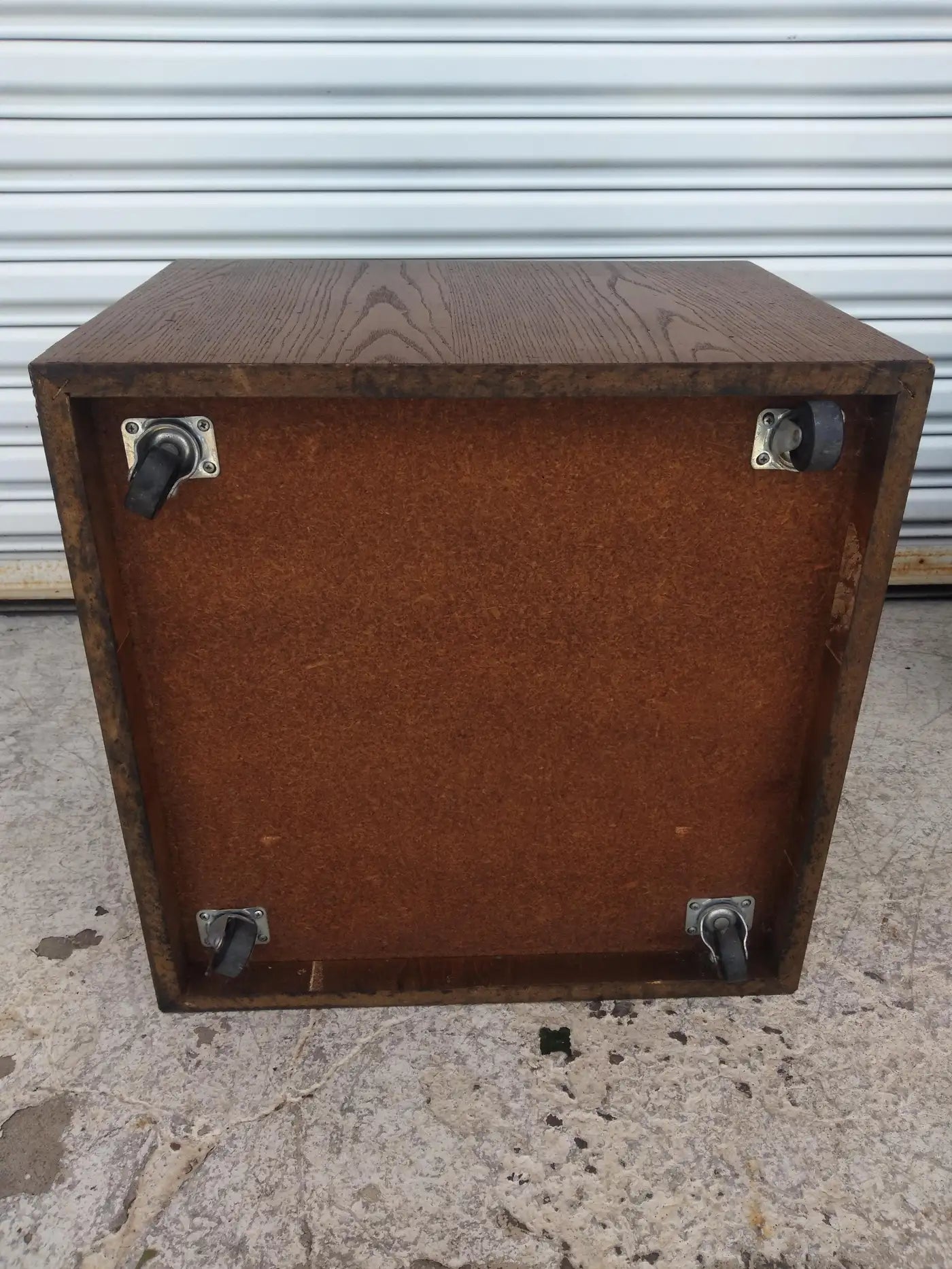 Rolling cube end table by Lane