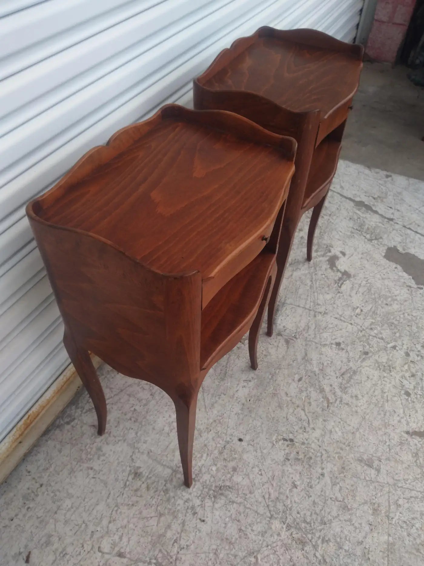Vintage French Provincial nightstands with single drawer