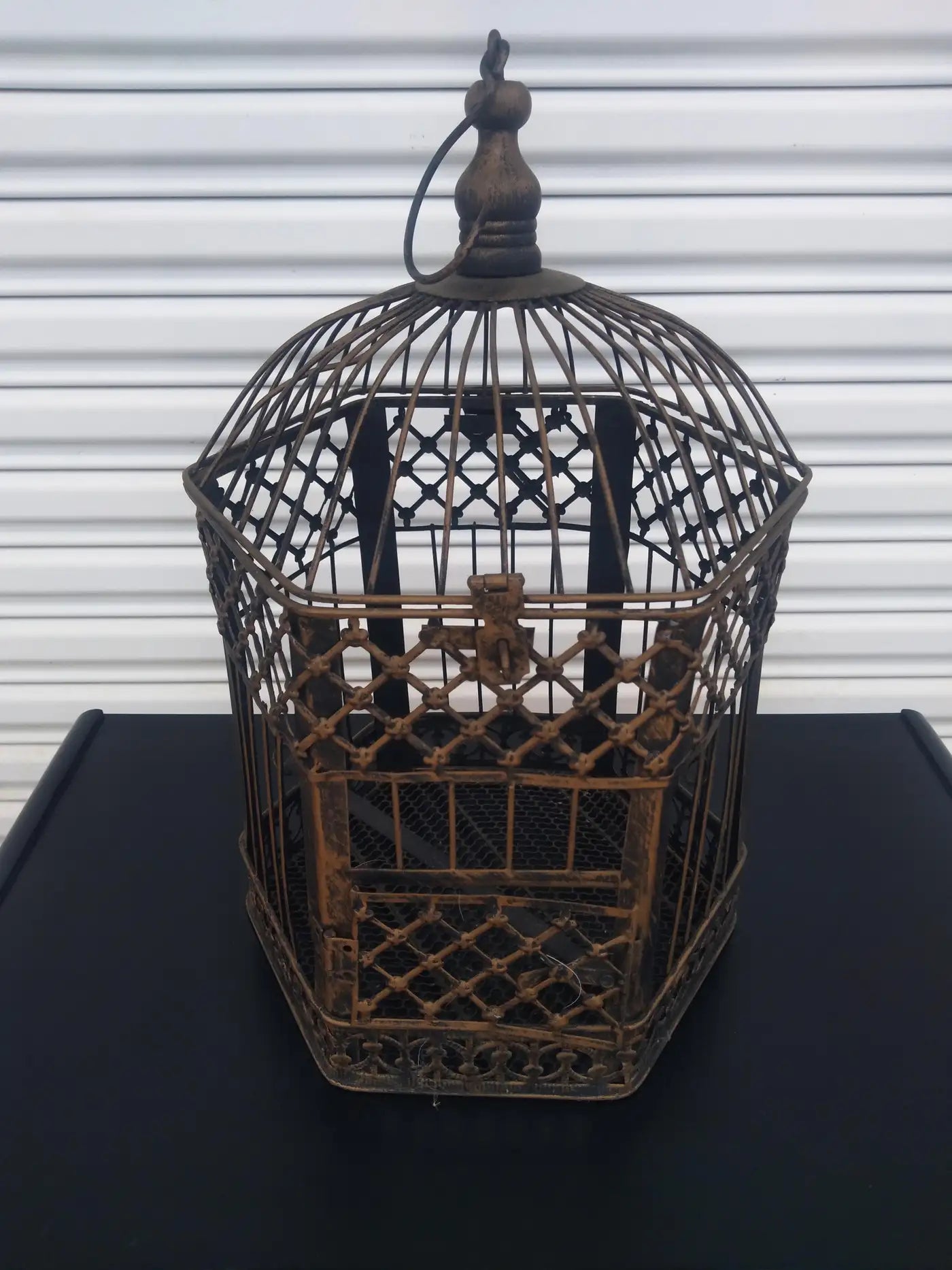 Miniature decorative metal bird cage for home decor
