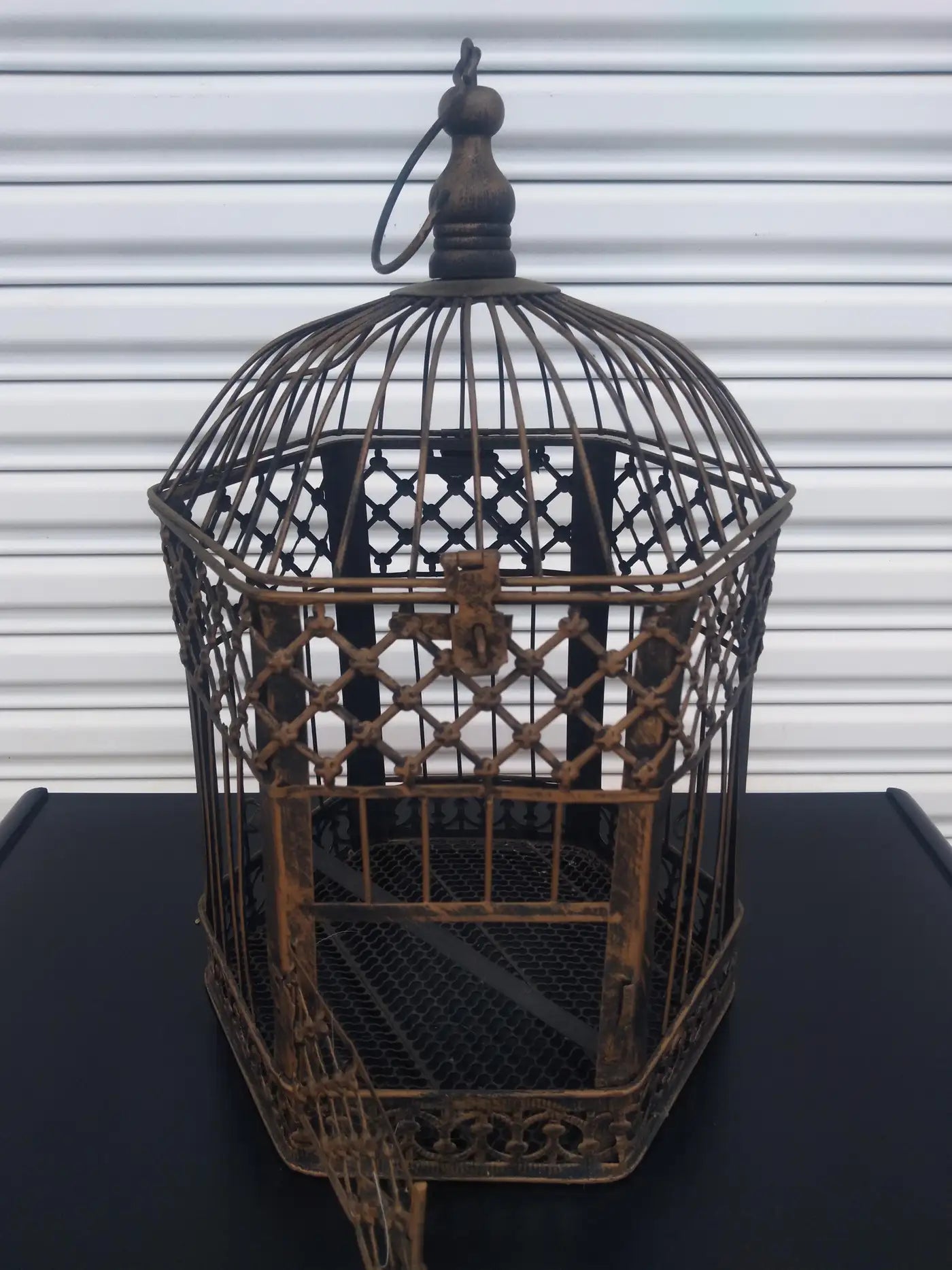 Elegant small metal bird cage, perfect for decoration