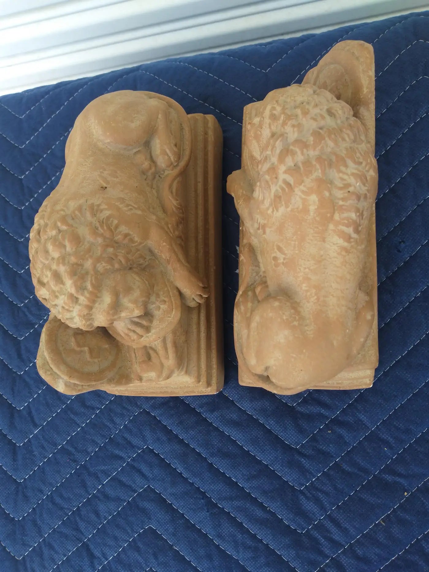Alva-designed lion bookends in vintage style