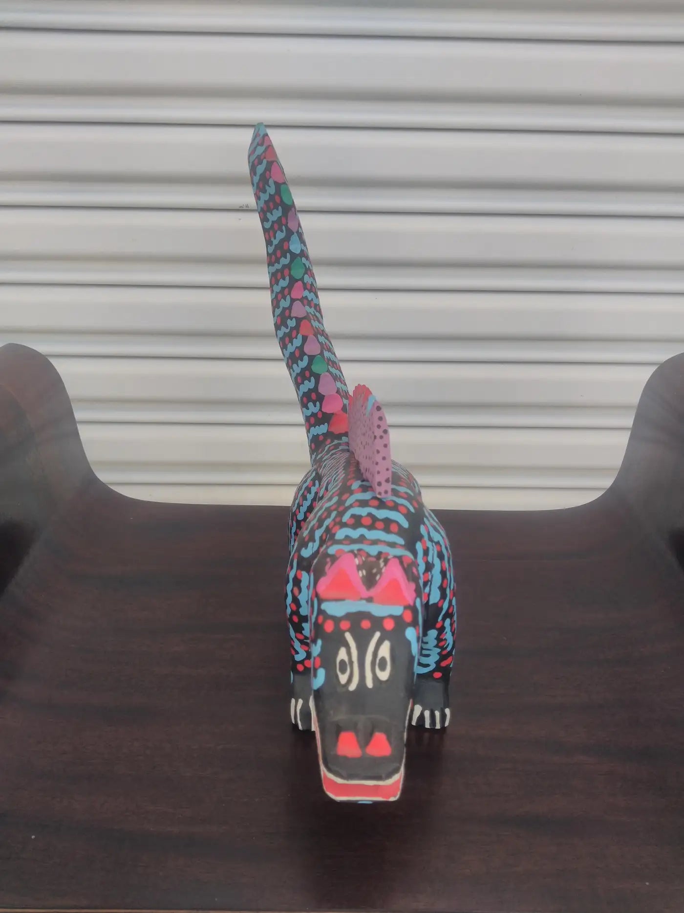 Handcrafted iguana art decor inspired by Mexican folk art