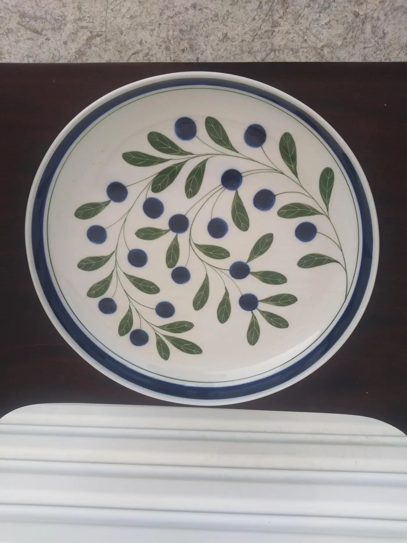 Vintage Dansk blueberries pattern serving dish