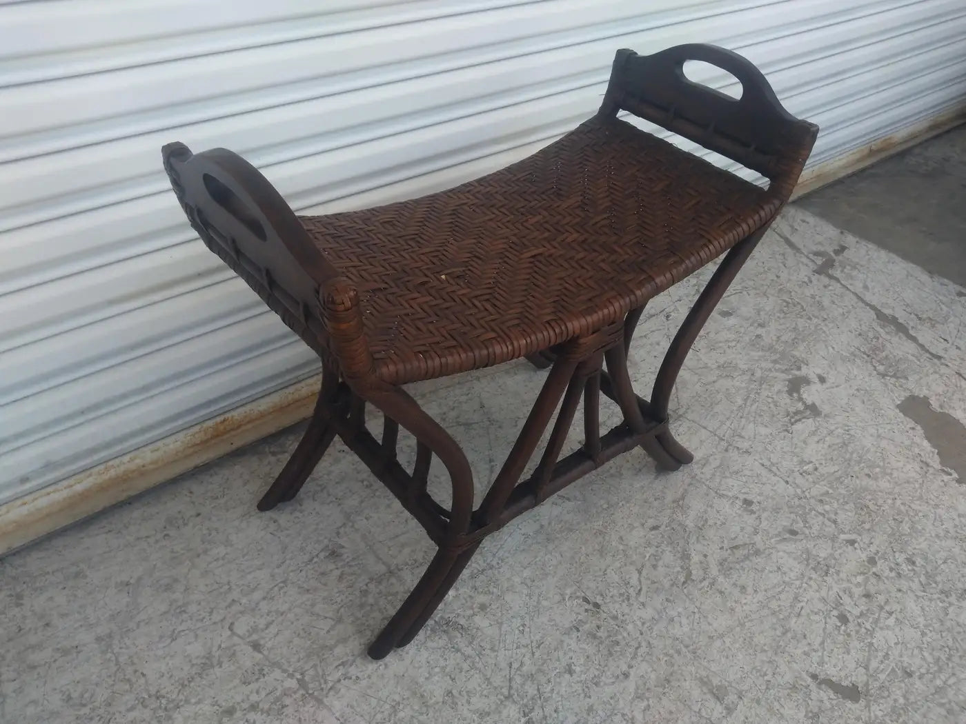 Bohemian style bamboo stool for home decor