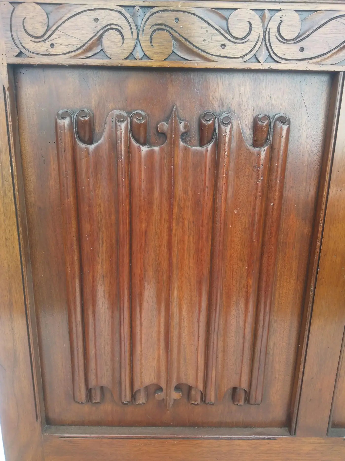 Solid wood king headboard with classic design