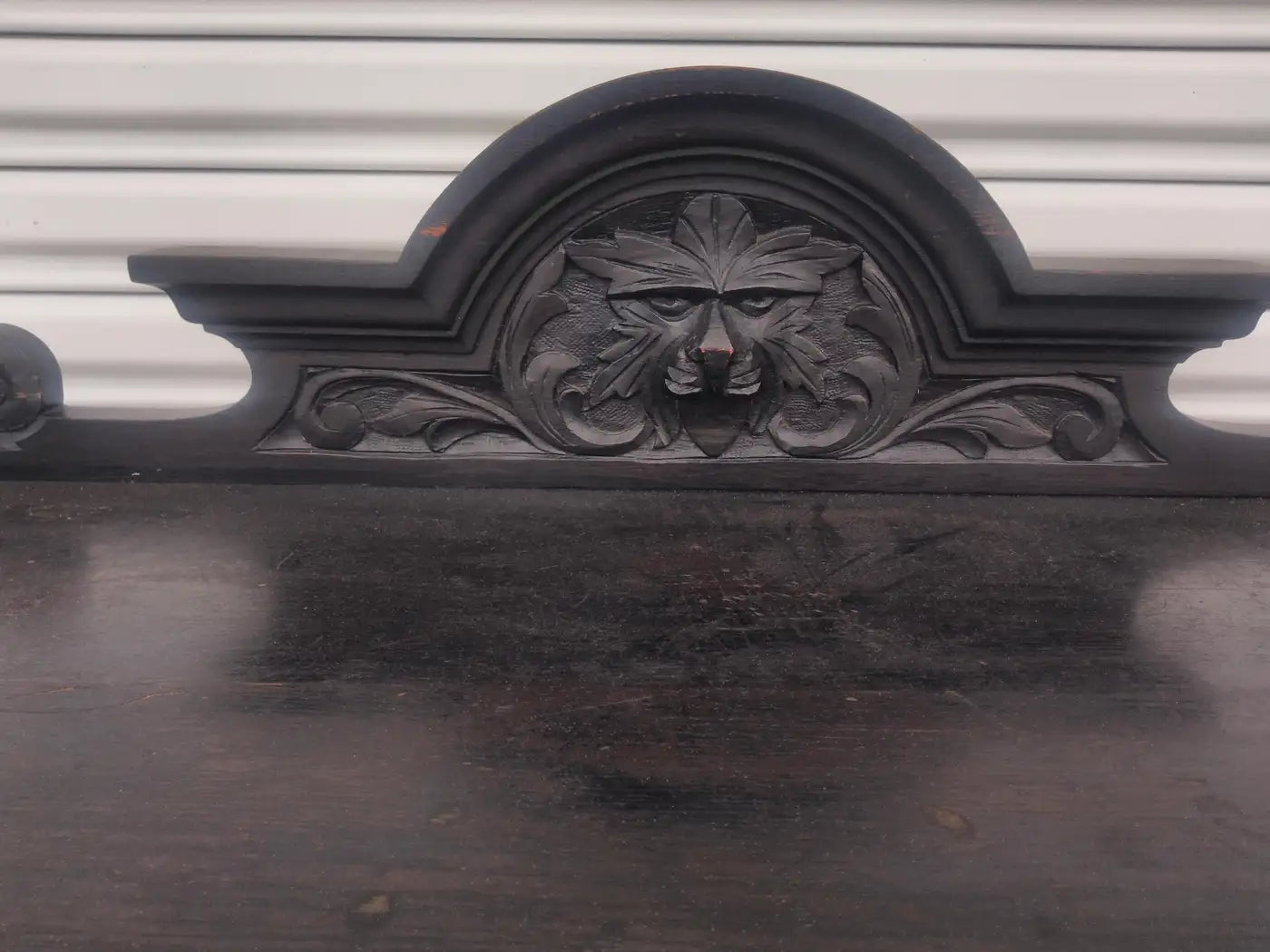 Lion face carved antique writing table